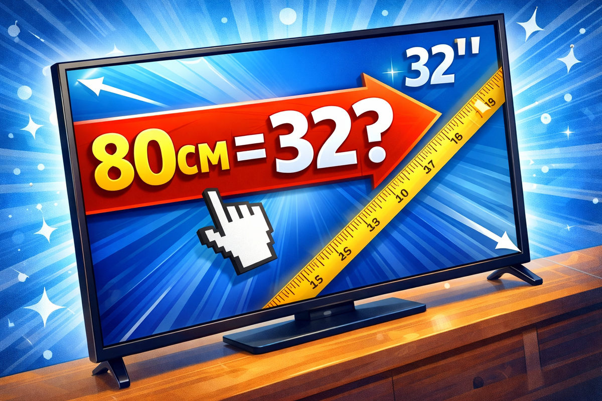 80см телевизор это сколько дюймов