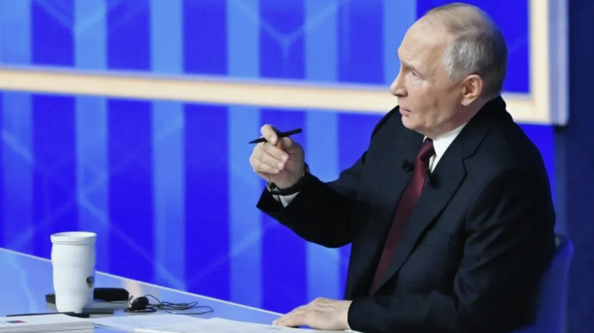 Russian President Vladimir Putin attends his annual end-of-year press conference and phone-in in Moscow, Russia December 19, 2025. Sputnik/Vyacheslav Prokofyev/Pool via REUTERS