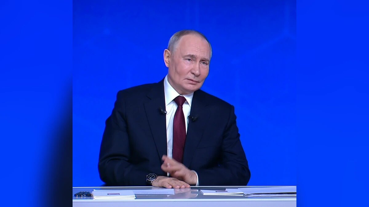    Скриншот прямого эфира программы «Итоги года с Владимиром Путиным»