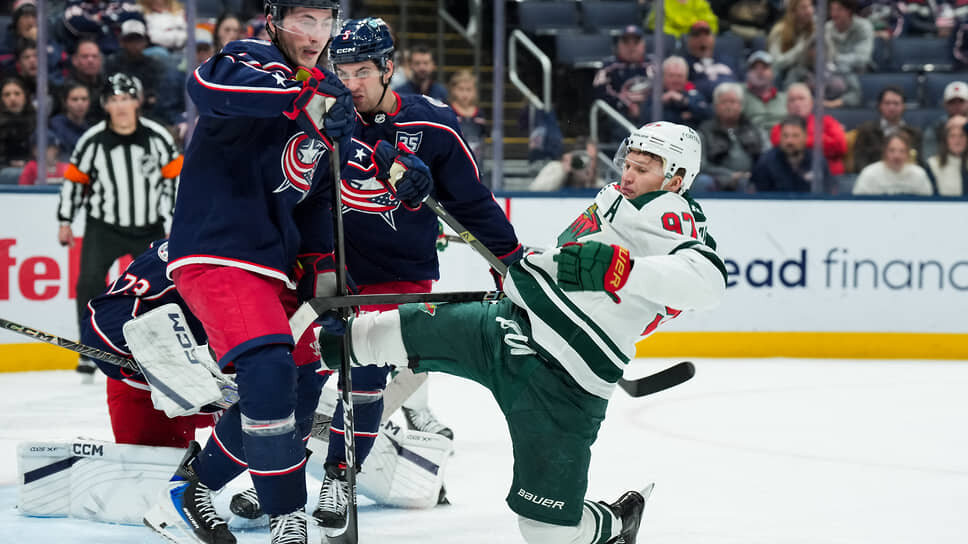 Игрок «Миннесота Уайлд» Кирилл Капризов (в зелено-белой форме).📷Фото: Aaron Doster-Imagn Images / Reuters