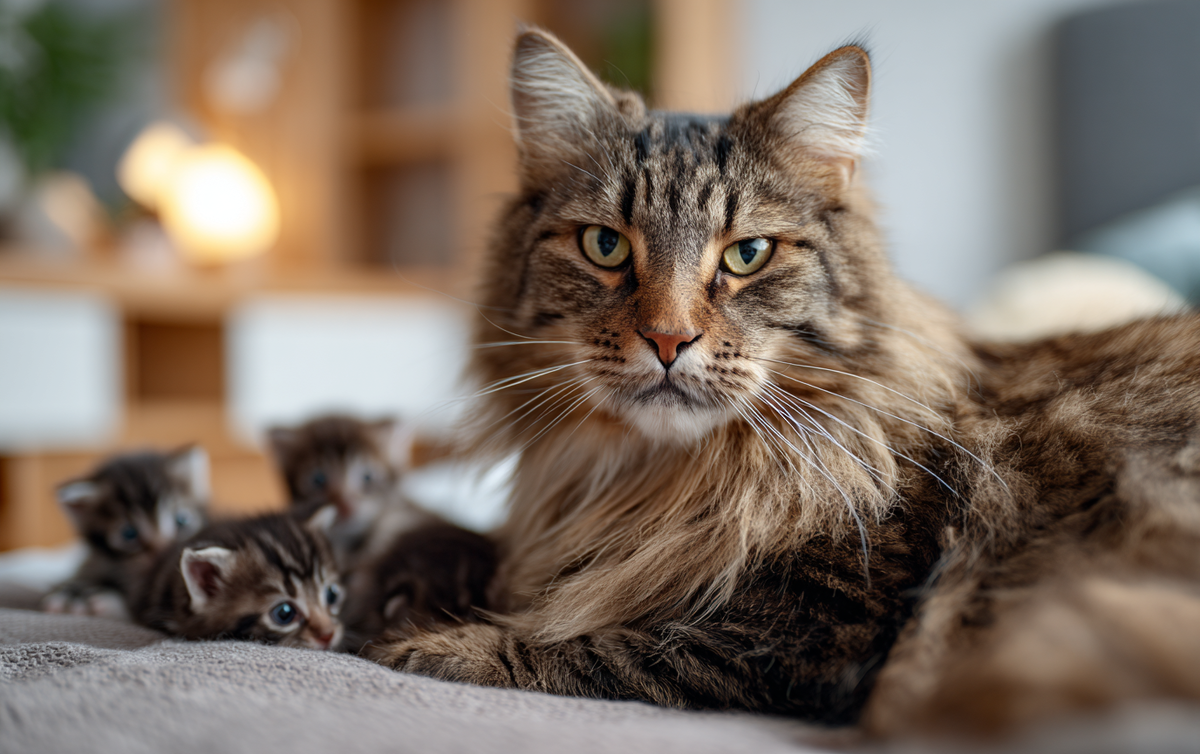 Папа-кот против мамы-кошки: кто лучше воспитывает котят? / Изображение: AlphaPet