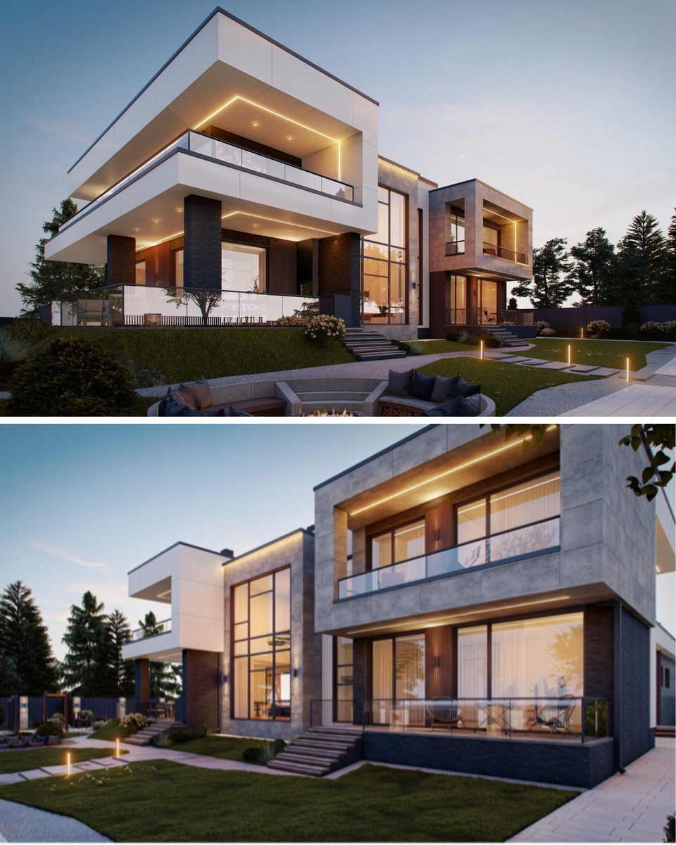 Первоначальный вид на дом со стороны озера