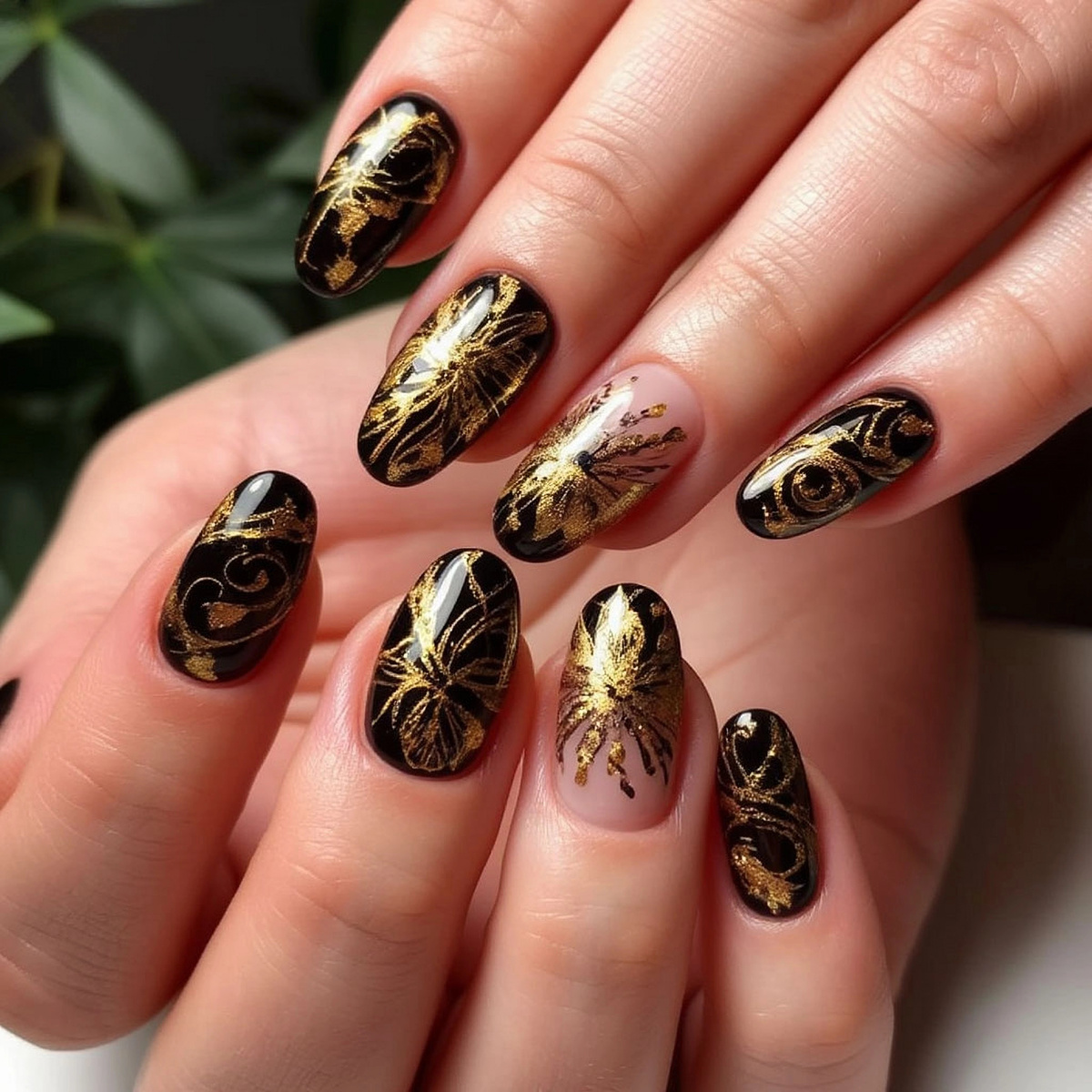 Золотой маникюр.