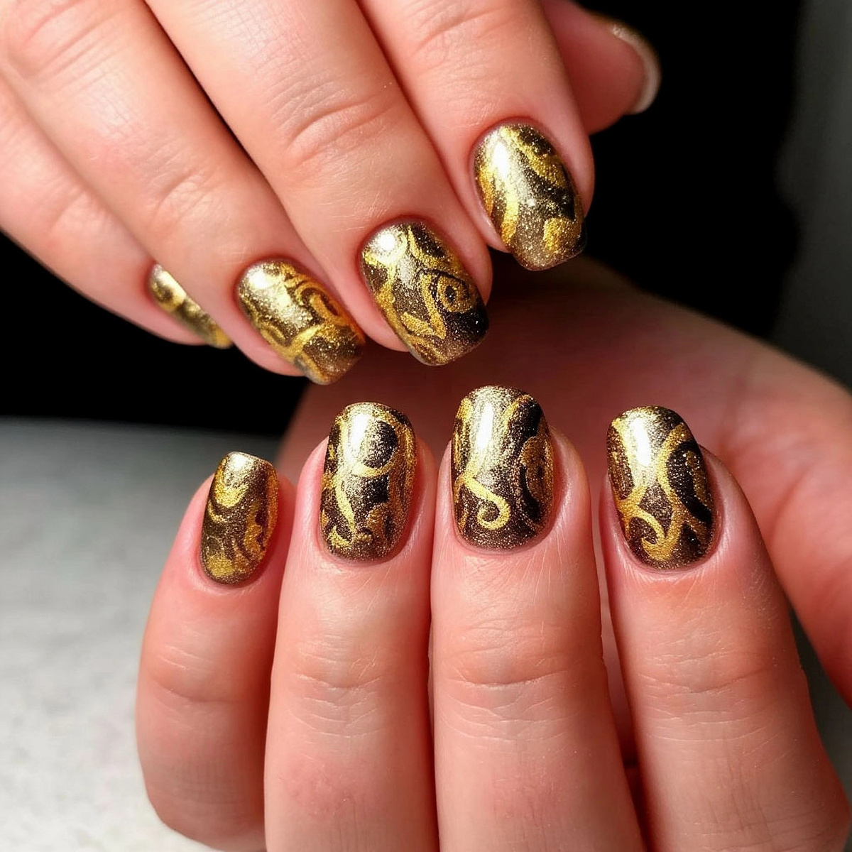 Золотой маникюр.
