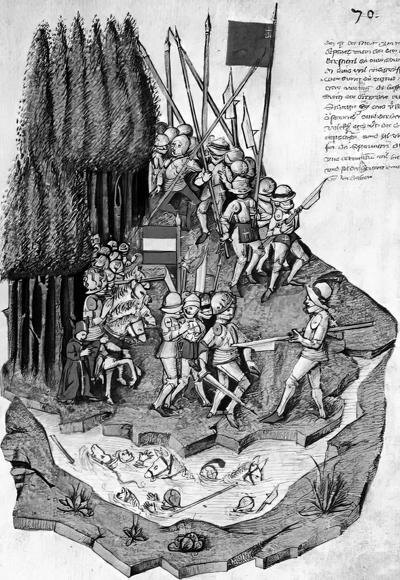 Битва при Моргартене. Миниатюра. 1470