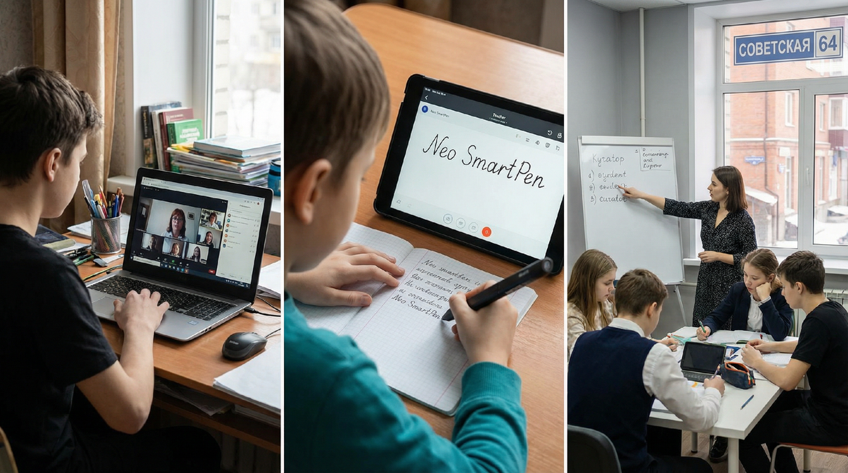 Гибрид Онлайн-гимназии №1: онлайн-уроки, умная ручка, офлайн-встречи