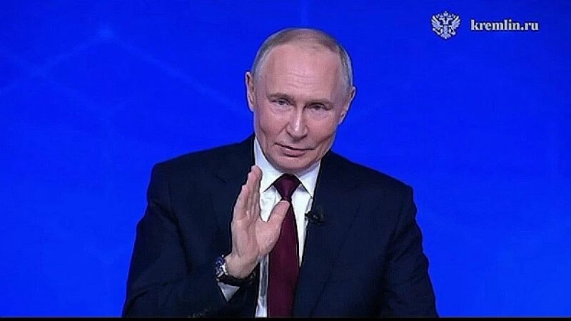     Владимир Путин. Скриншот с трансляции «Итогов года»