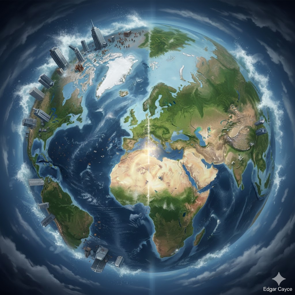 "Изменение карты мира: Россия среди стихий", иллюстрация создана сетью Джемини