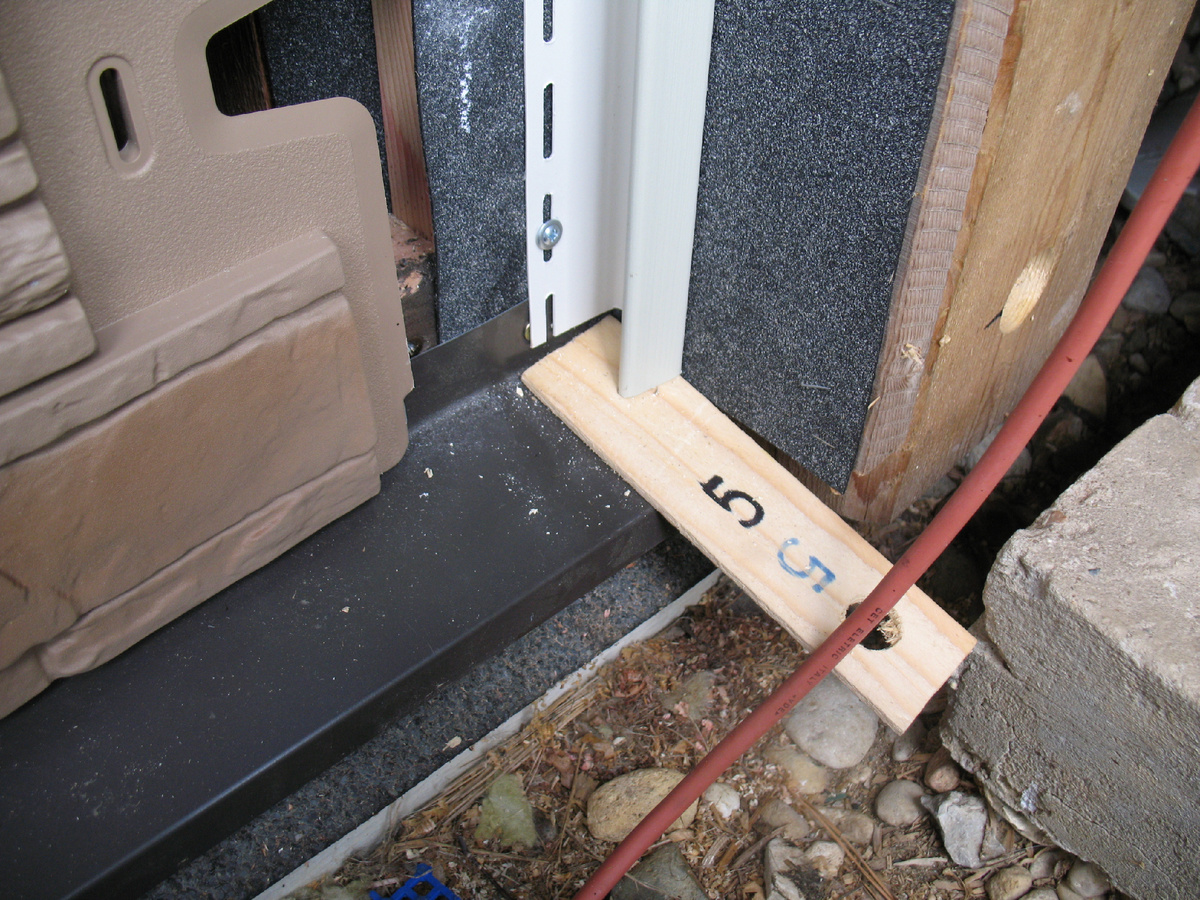 Обязательный зазор для компенсации теплового расширения и стока воды.