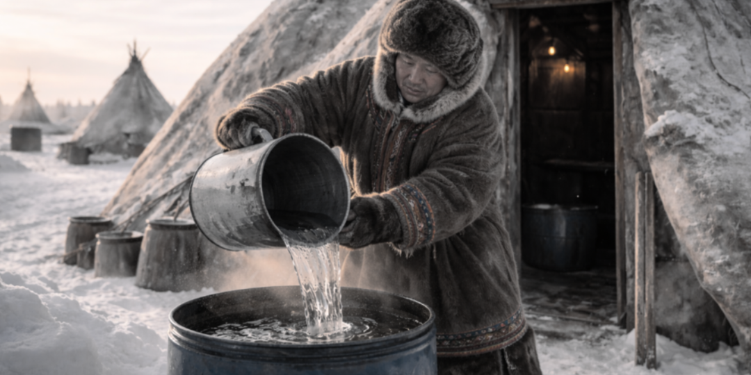 Для чего северяне оставляют воду на морозе в открытой ёмкости и ждут, пока она замёрзнет?