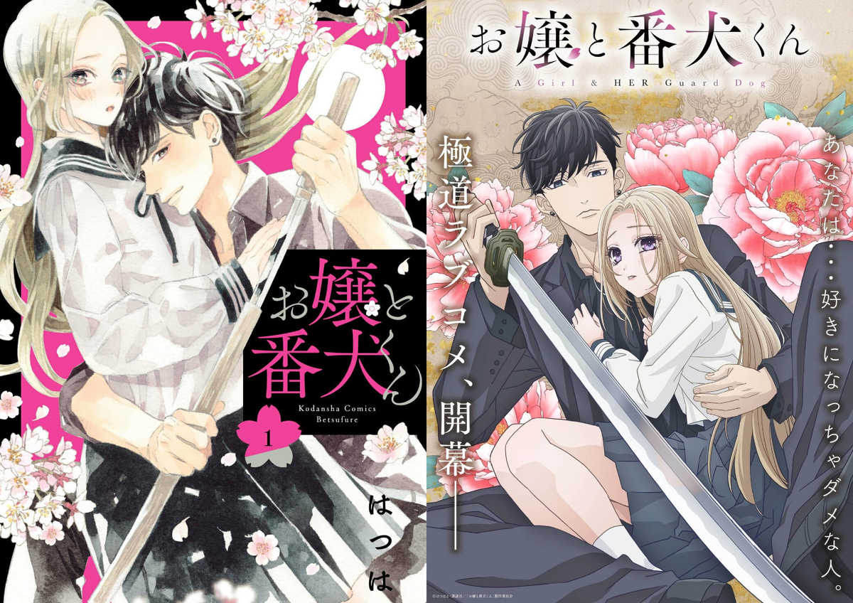 Слева -манга, справа - аниме