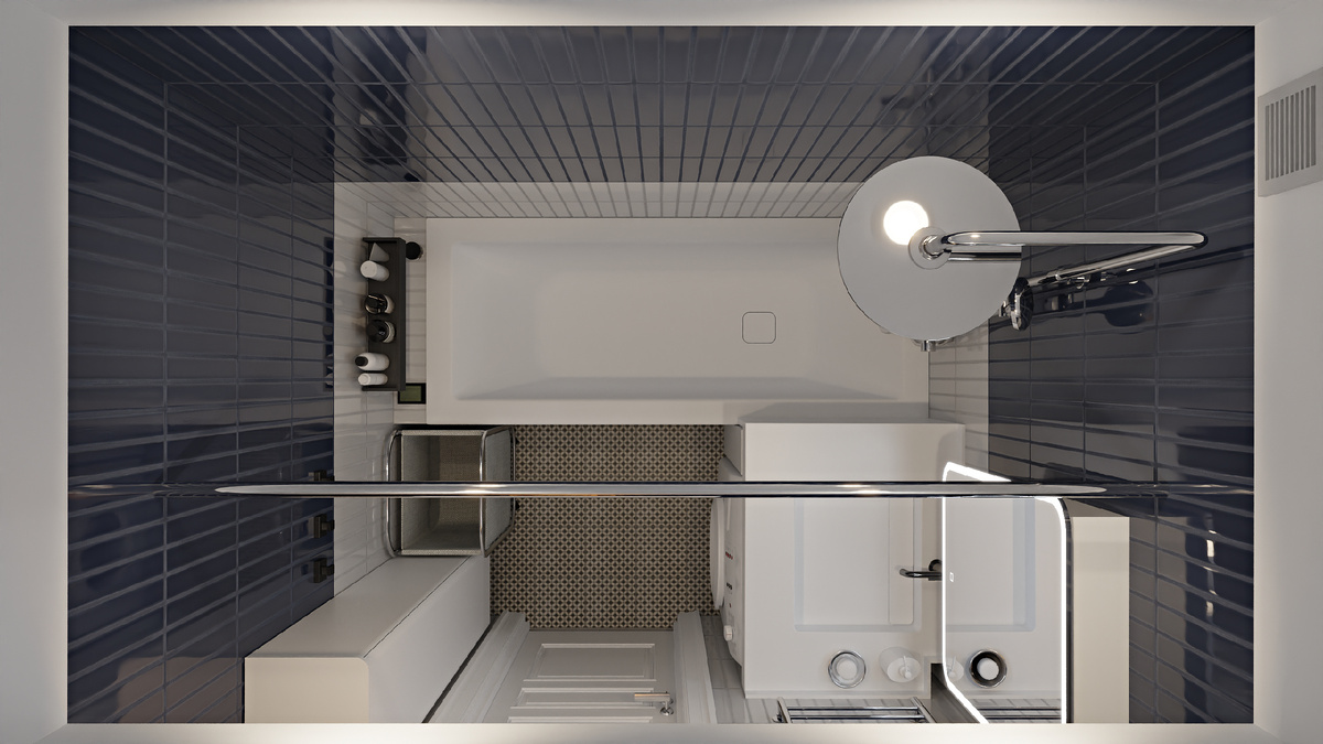 Вид ванной комнаты сверху