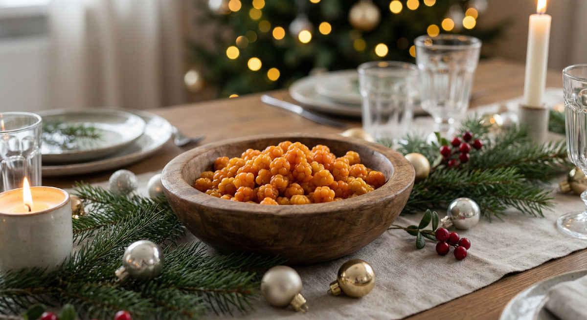 Зимняя ягода морошка — редкая северная ягода с ярким янтарным цветом и насыщенным вкусом. Ягода морошки богата витаминами, укрепляет иммунитет, сохраняет пользу зимой и идеально подходит для варенья, десертов и натуральных заготовок.