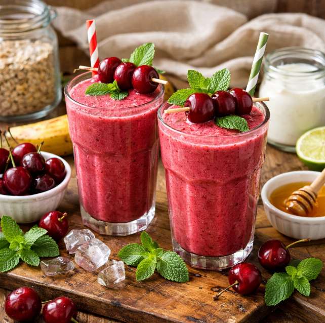 Вишнёвый смузи с мятой рецепты от Дарики