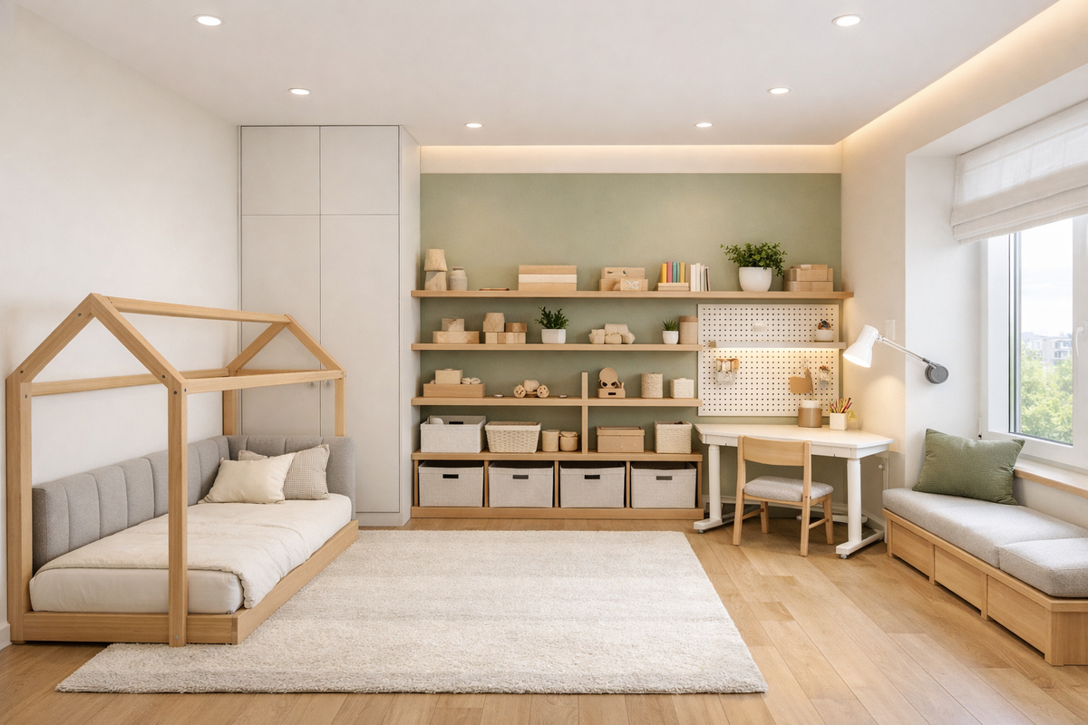 Детская сканди в СПб: Montessori‑зона, тёплый дуб и «белые ночи под контролем»