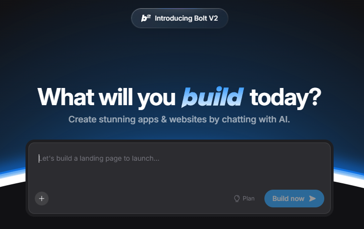 Главная страница сервиса bolt.new