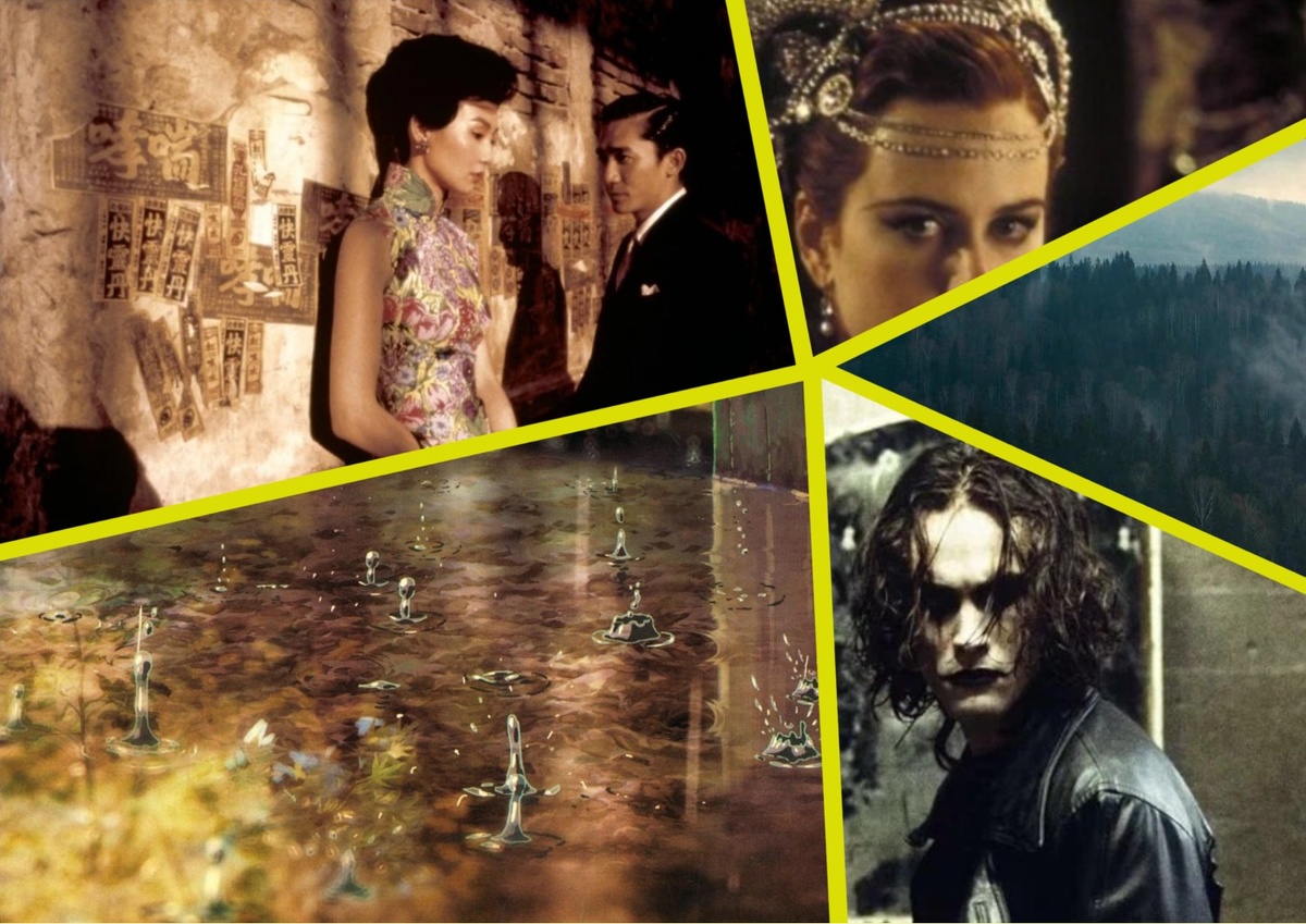 В оформлении статьи и создании коллажа использованы кадры из фильмов: Любовное настроение, Ворон, Мулен Руж!, Географ пропил глобус и Сад изящных слов | Кинопоиск