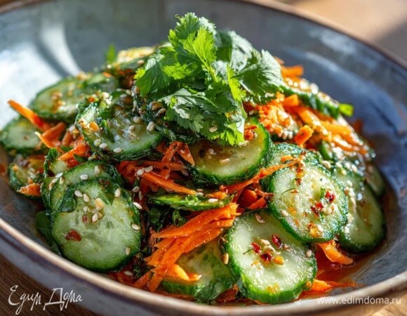 Огурцы с морковью по корейски