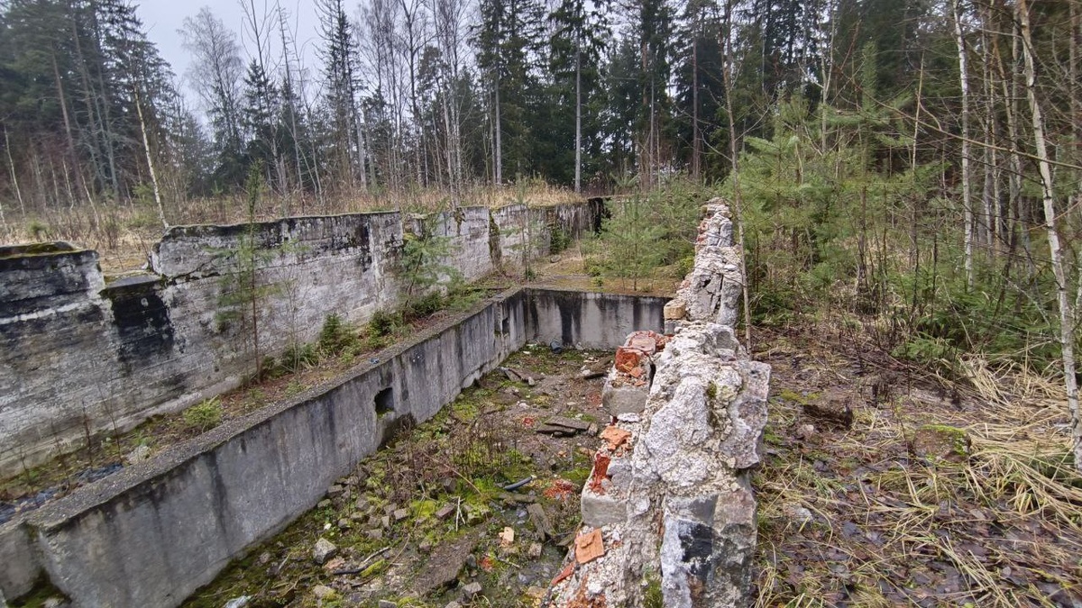 Фундаменты резиденции, в которой находилась прифронтовая ставка люфтваффе.