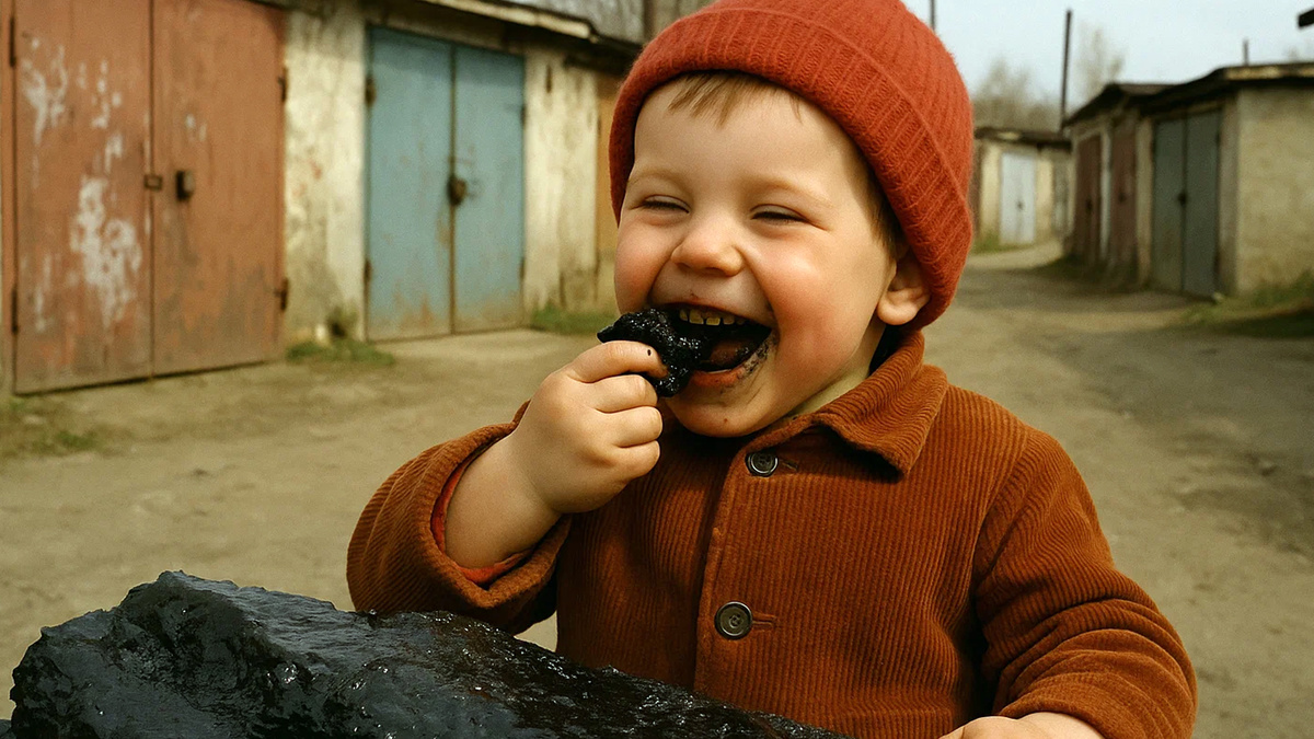 мальчик и гудрон, фото из интернета