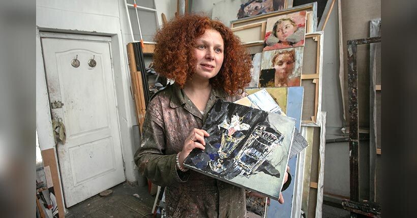 Евгения Шадрина-Шестакова в своей мастерской. Фото Валерия Панова