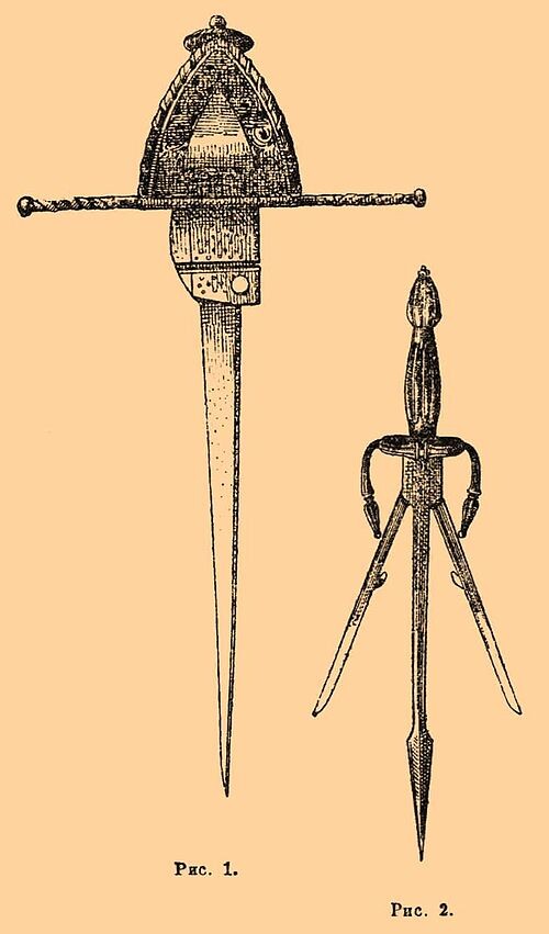 Изображение испанской (рис.1) и немецкой (рис. 2) даг из энциклопедического словаря Брокгауза и Ефрона (1890–1907)