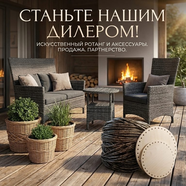    "Станьте дилером фабрики 'Южная лоза' — выгодные условия и широкий ассортимент ротанговых изделий!" Loza