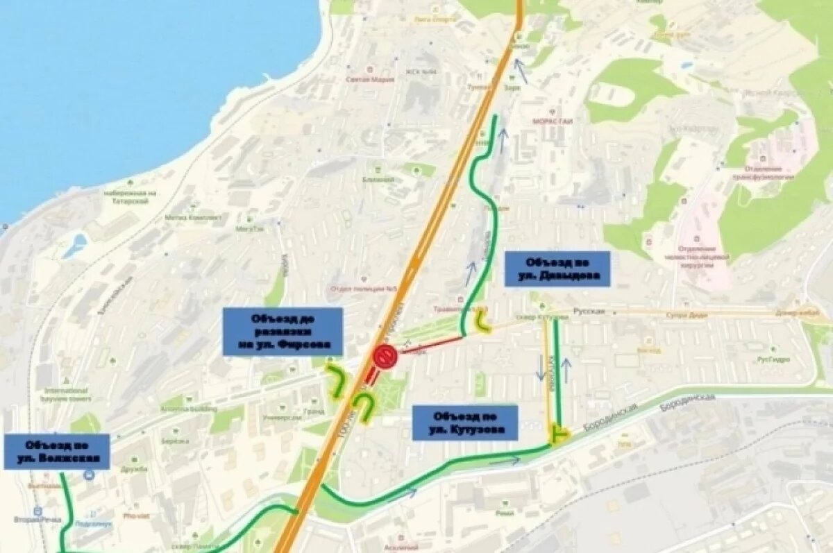    Этой ночью во Владивостоке перекроют важный перекрёсток