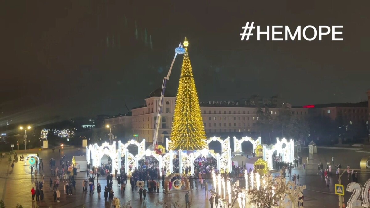    В Белгороде открыли главную новогоднюю ёлку   t.me/nemorenet
