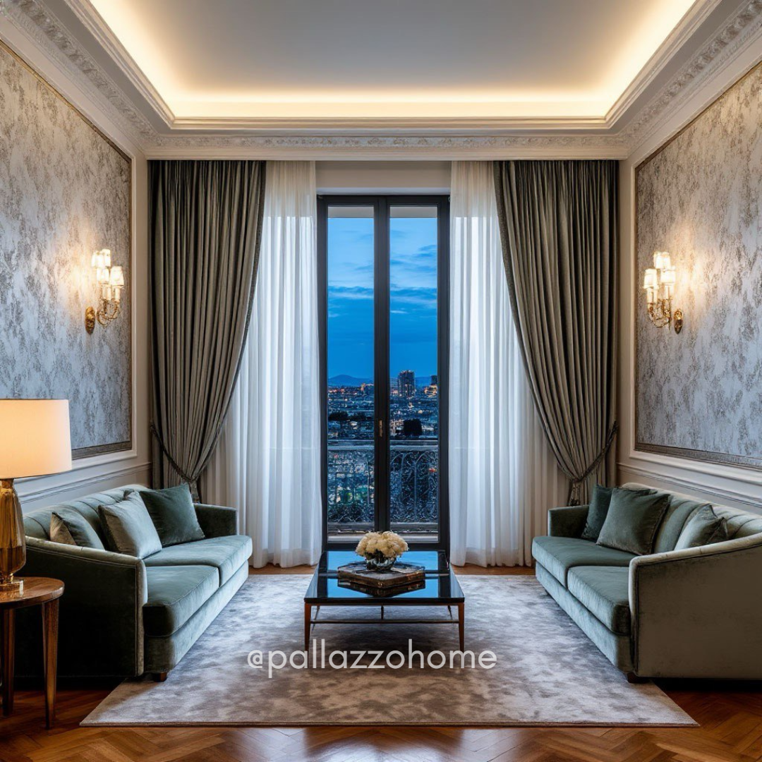 Итальянский стиль в интерьере гостиной: симметрия, благородные пропорции, классические молдинги, мягкий свет и дорогой текстиль. Пример современного итальянского интерьера в духе палаццо — без показной роскоши, но с ощущением статуса и спокойствия.