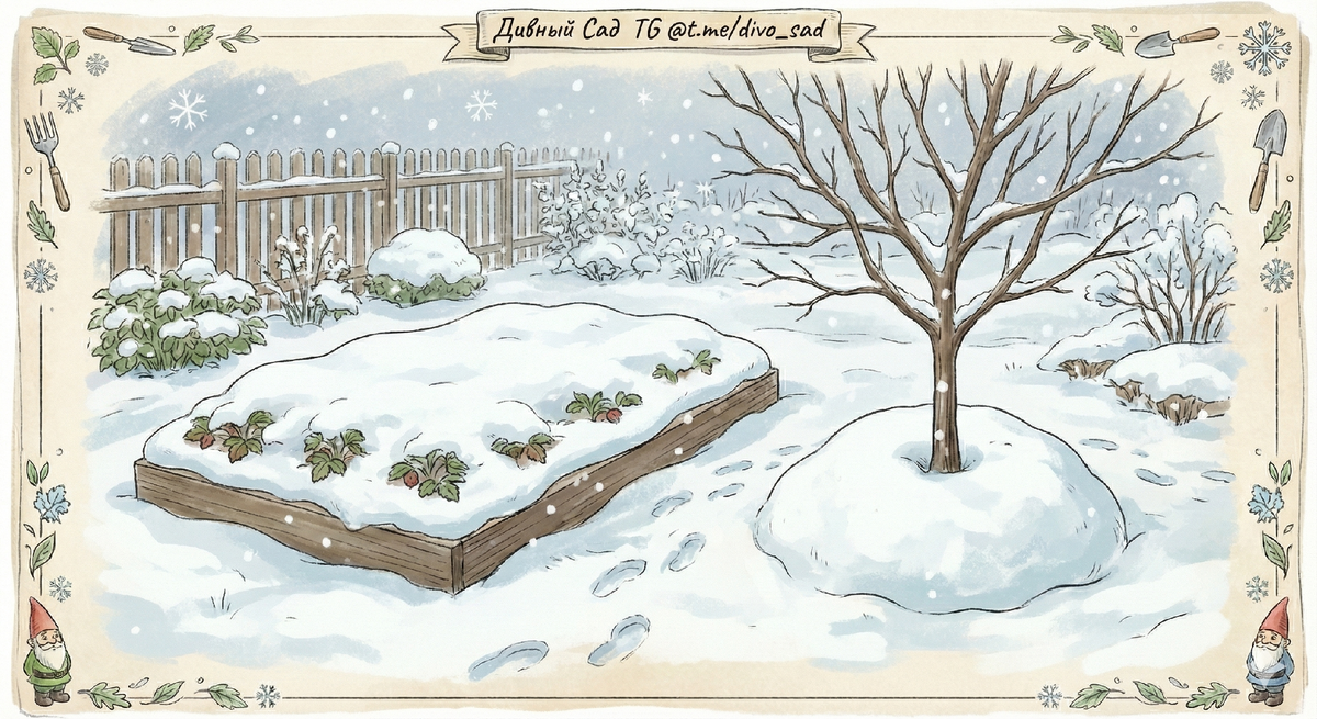                                                                заснеженная грядка