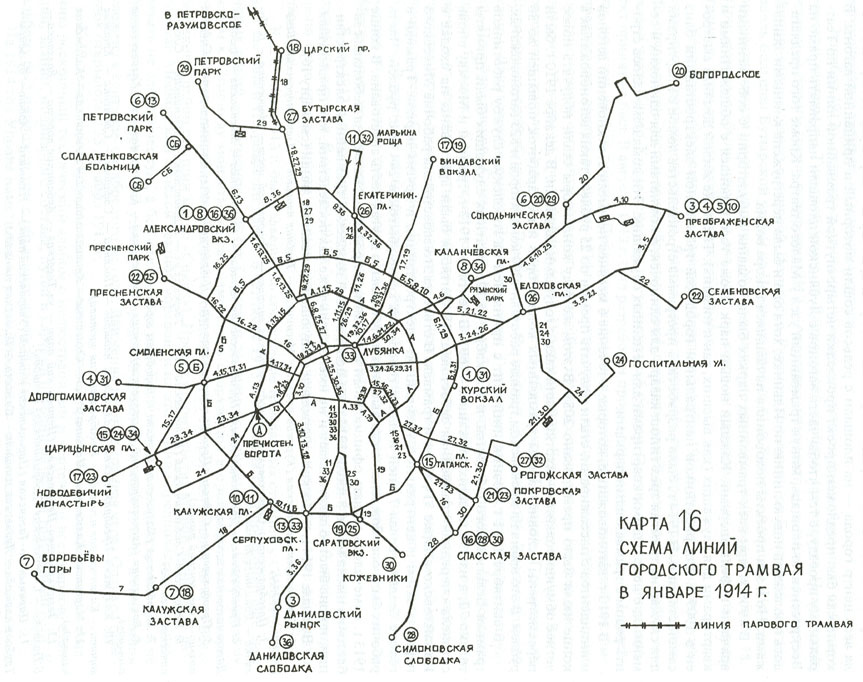 Маршрут №36 на схеме 1914 года. Отсюда: https://tram.ruz.net