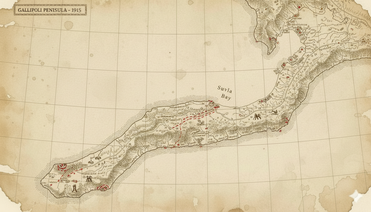 Долина смерти. Карта района боевых действий, где 12 августа 1915 года "растворилась" Сандрингемская рота.