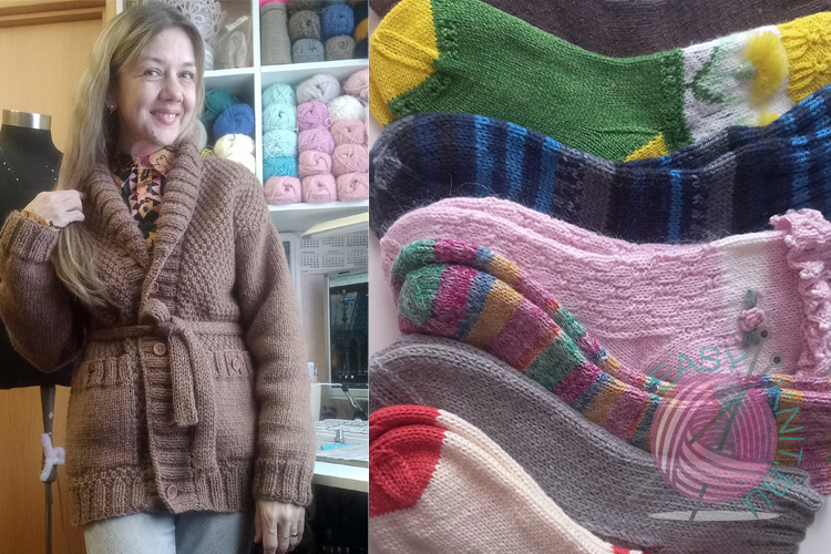 Кардиган спицами и носочки, готовые работы за декабрь 2025