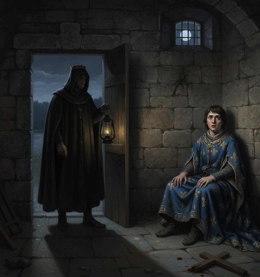 Артур в зоточении замка Руан.