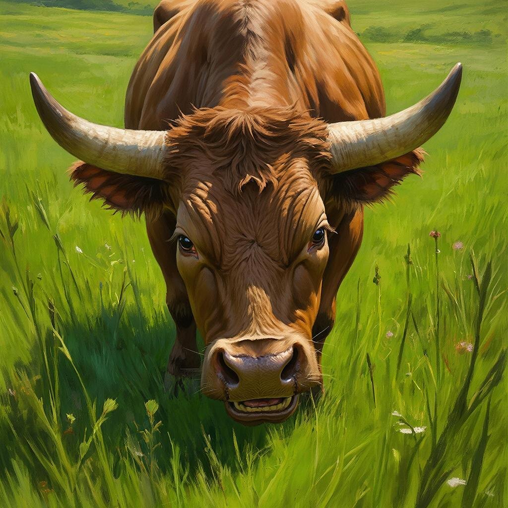 Когда буренка становится грозой. Изображение сгенерировано сервисом GigaChat