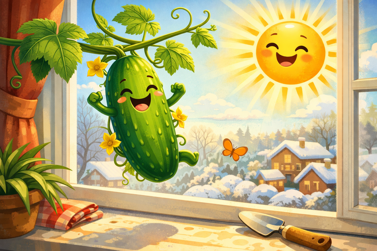 Веселый огурчик