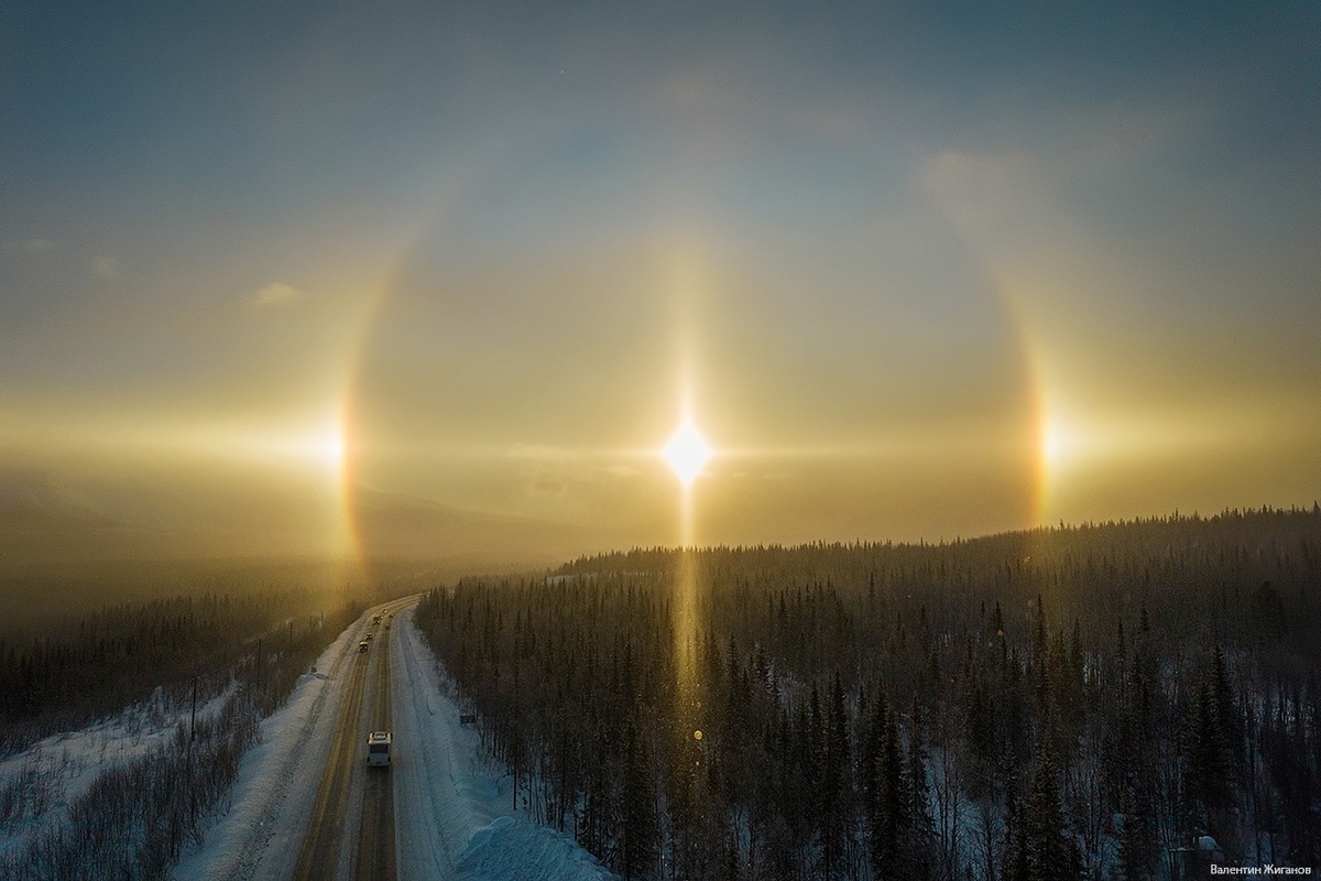 Солнечное гало. Крест в круге