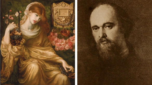 Данте Габриэль Россетти (портрет написан Дж. Ф. Уоттсом) и его картина «Римская вдова»