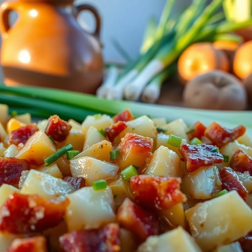 Картофельный салат со шпиком