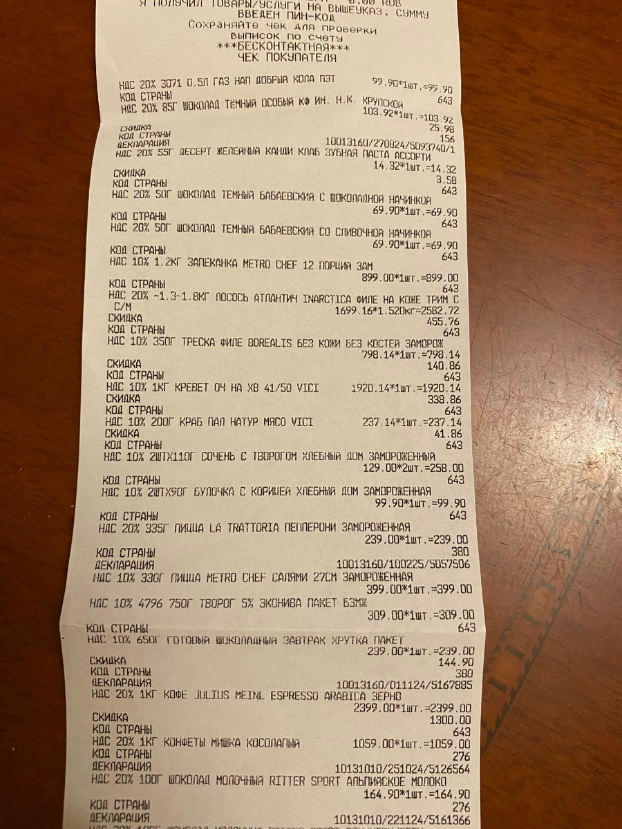 Первая часть чека