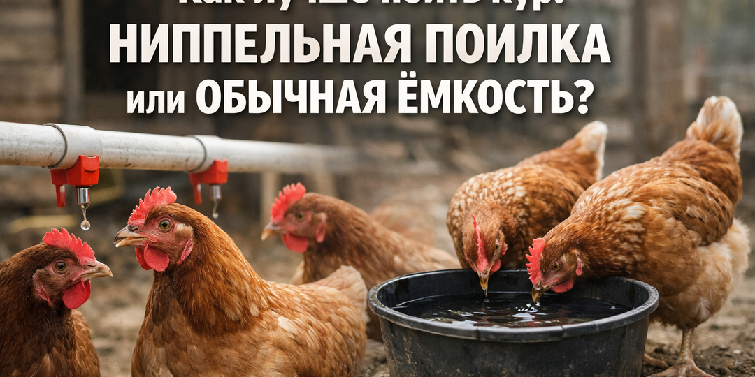 Как лучше поить кур: ниппельная поилка или обычная ёмкость