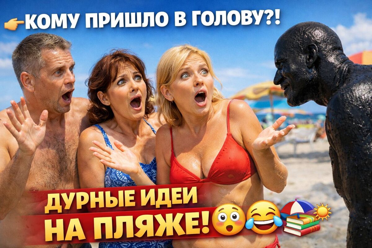 🏖️➡️📚 Обмазался чёрной краской и пошёл на пляж… Спросил ЭТО — все онемели 😆