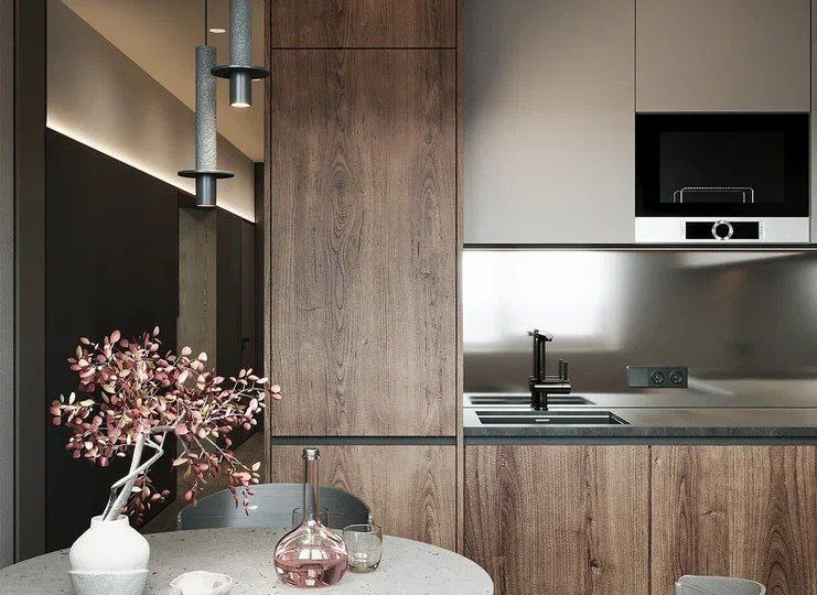 Я часто показываю вам большие и сложные по архитектуре пространства, но сегодня хочу поделиться небольшой, отдельной кухней в противовес