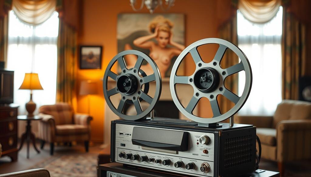    Изображение с катушечным магнитофоном в среде 50-х годов