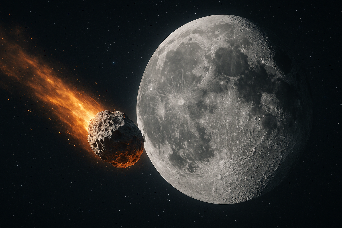 Астероид 2024 YR4 и Луна. Источник: https://clck.su/RyOOq