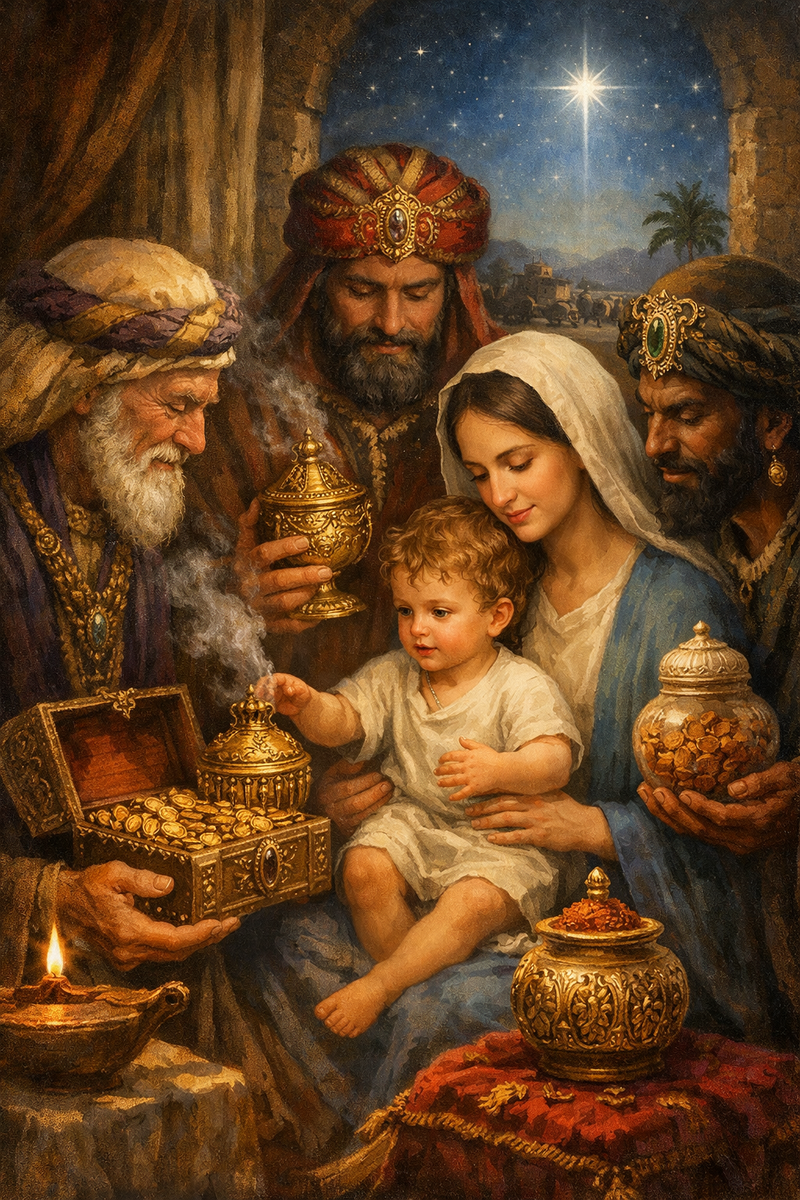 Иисус и его мать вместе с Волхвами