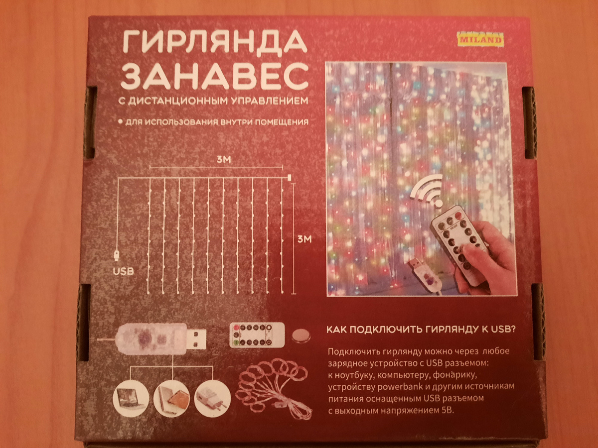 Обратная сторона упаковочной коробки