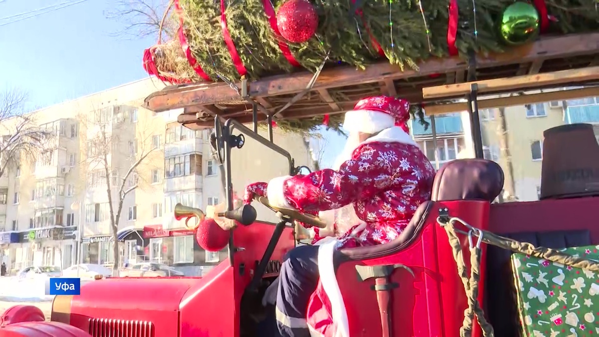    В Уфе прошел новогодний пробег ретроавтомобилей: сюжет «Вестей»