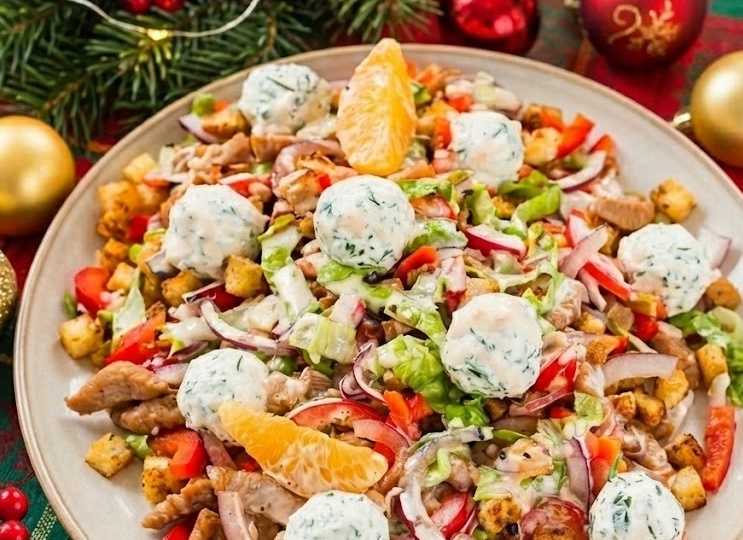 🎄 Тот самый салат из питерского кафе: гости съедают первым! Рецепт "Новогодний"